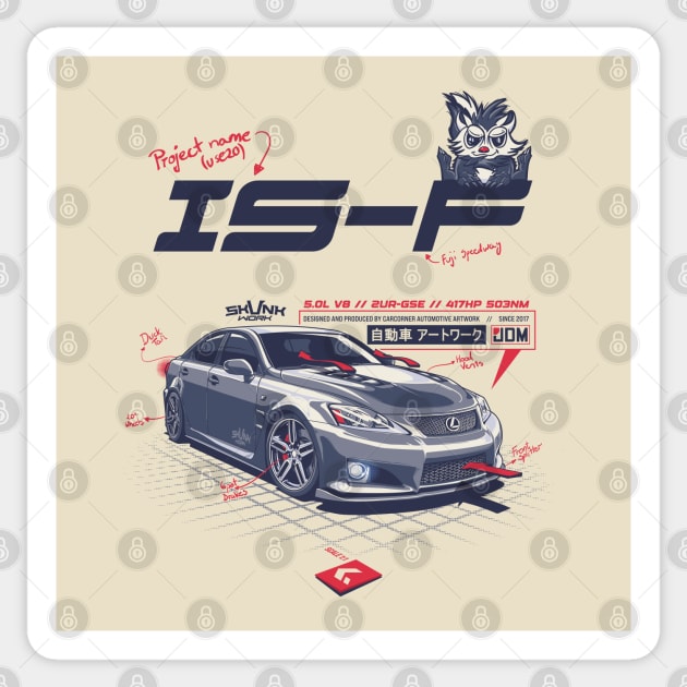 JDM - Lex IS F II - CarCorner Sticker by CarCorner - Automotive Artwork